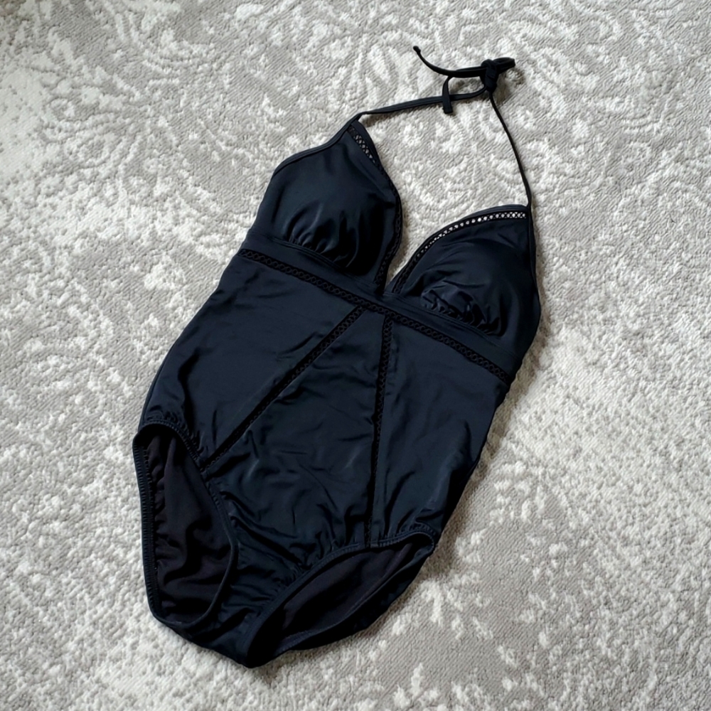 Time and Tru one-piece black swim suit!